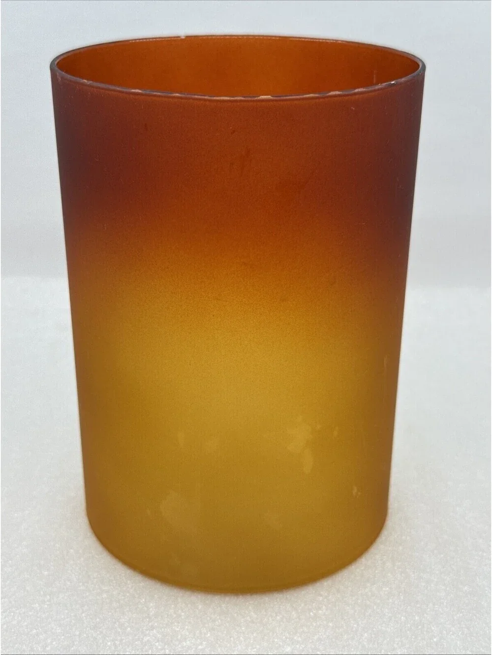 Yankee Candle  AMBER LEAVES BARREL Large Candle 7” Glass & Metal SHADE *READ*